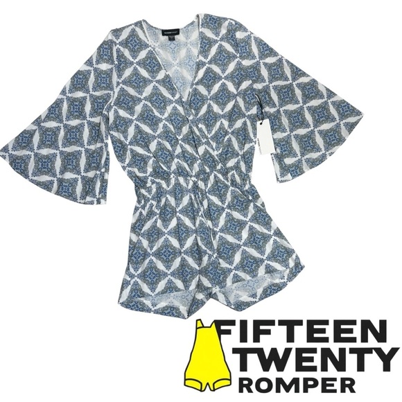 Fifteen Twenty Kimono Sleeve Shorts Romper Size Large - Picture 1 of 7
